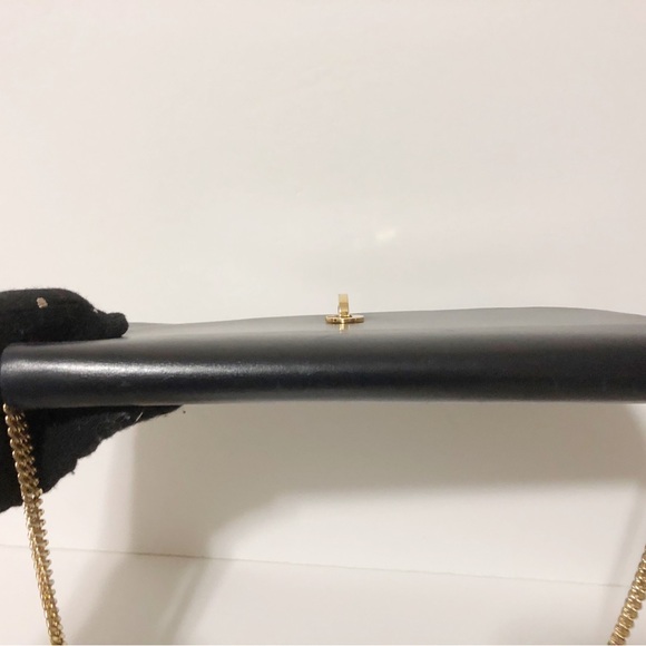 Authentic Dior black leather clutch bag with golden hardware - Picture 9 of 12